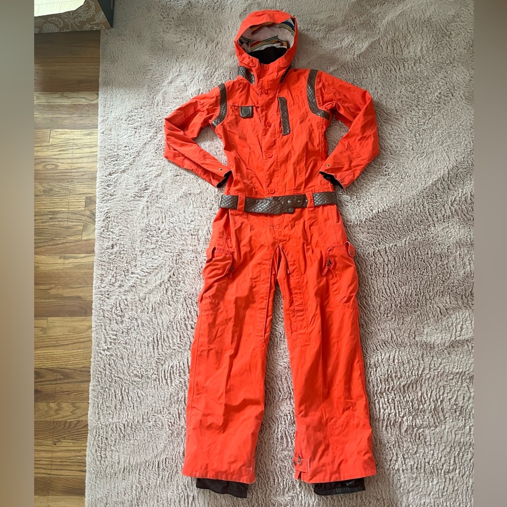 B by Burton Orange Beecher Stow One-piece Ski/Snowboard Suit